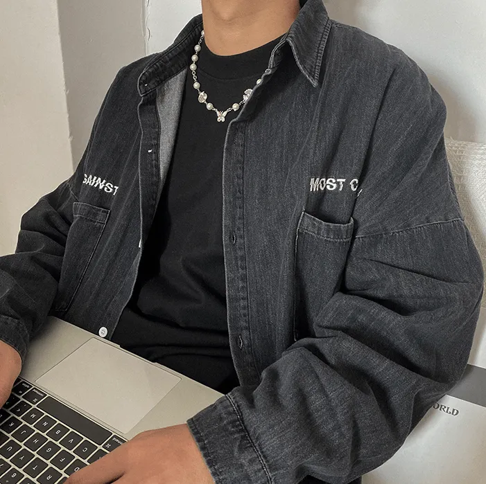 Chicmy-Korean style, Korean men's outfit, minimalist style, street fashionBUTTERFLY PEARL NECKLACE