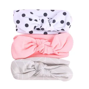 Children Elastic Headbands Accessories Hairband Bowknot Floral Headband Elastic Baby Girls Kids 3Pcs (Grey, One Size)
