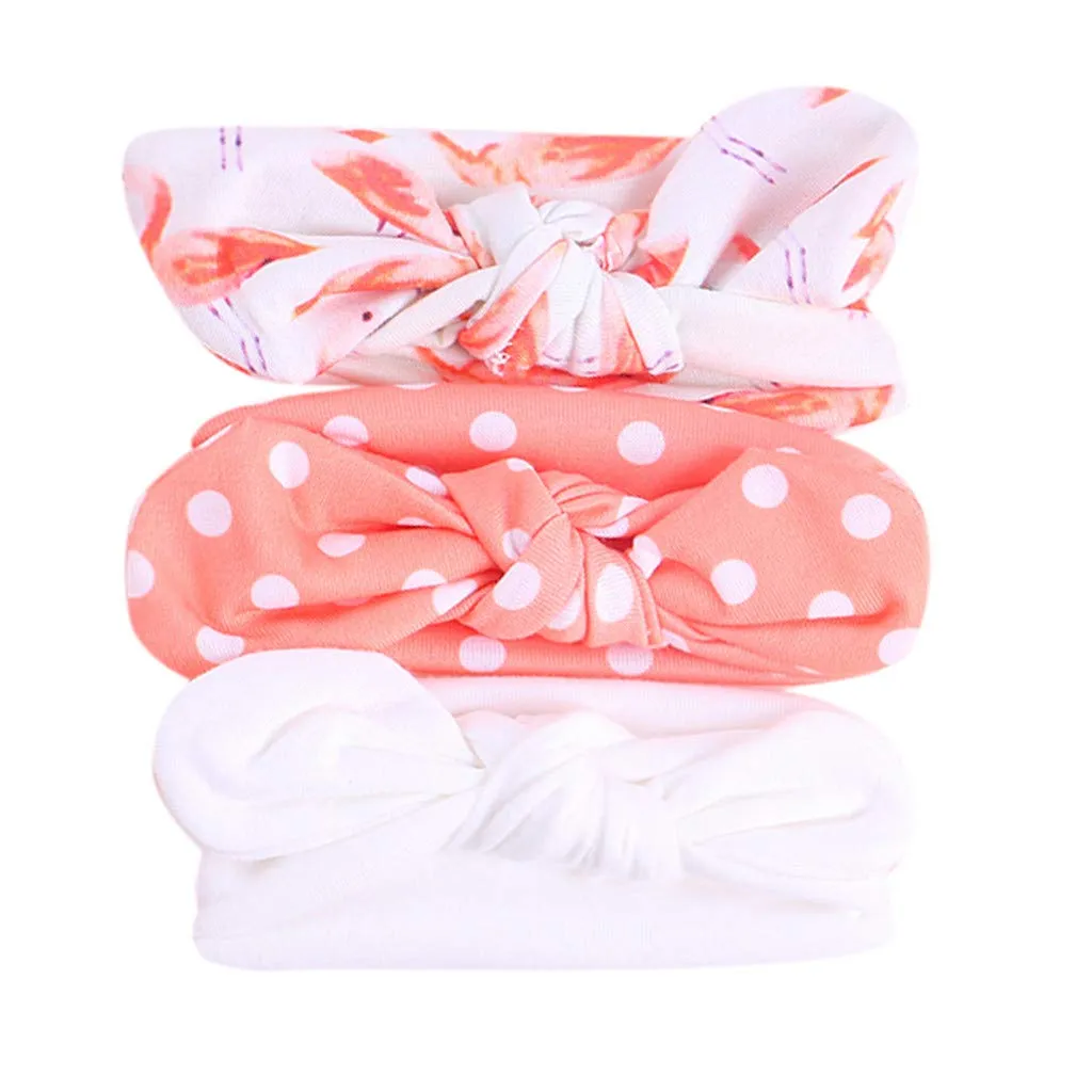 Children Elastic Headbands Accessories Hairband Bowknot Floral Headband Elastic Baby Girls Kids 3Pcs (White, One Size)