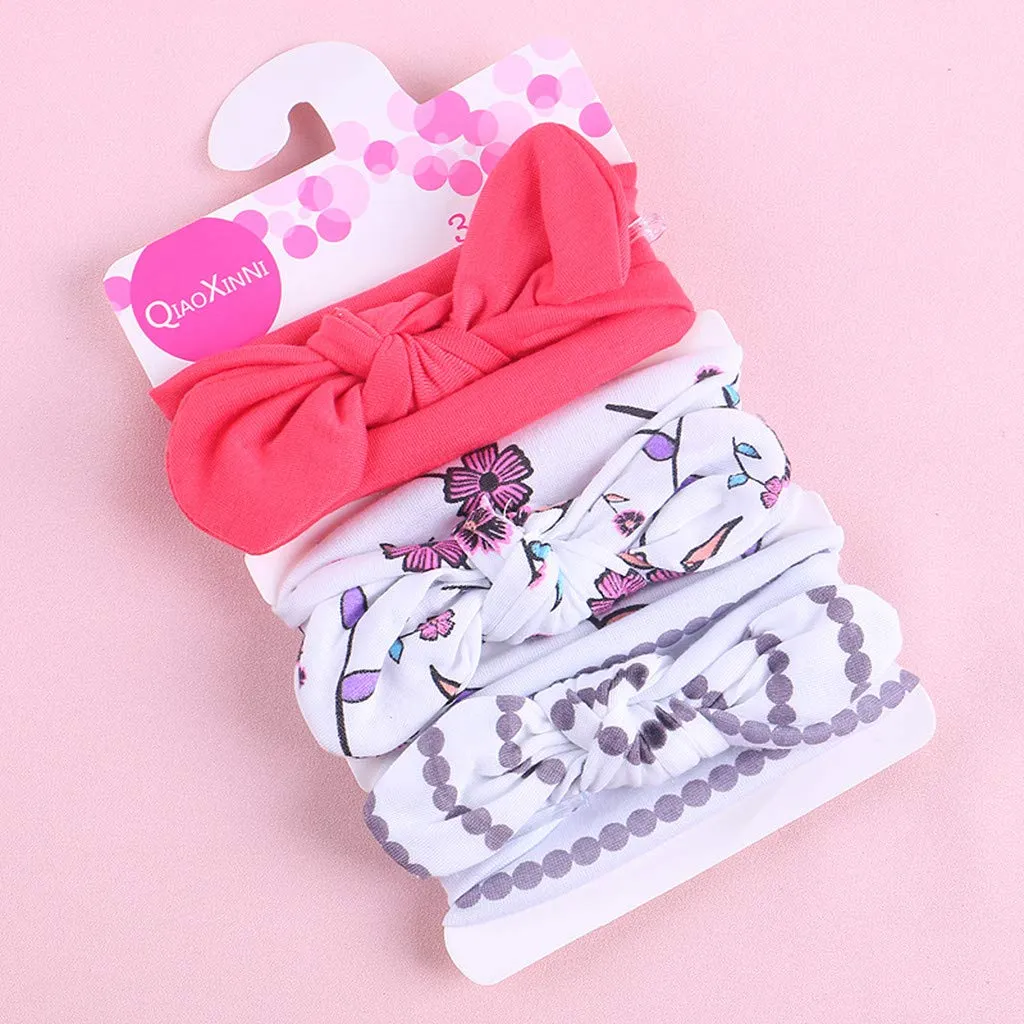 Children Elastic Headbands Accessories Hairband Bowknot Floral Headband Elastic Baby Girls Kids (Hot Pink, One Size)