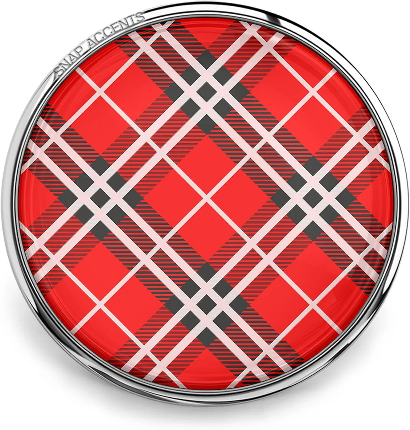 Choose a Color | Plaid Snap Jewelry Pattern Design 18MM Ginger Charm Button Fits Women's Customizable Bracelets, Necklaces, Keychains, Rings