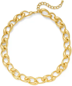 Chunky Gold Chain Necklace Cuban Chain Link Thick Paperclip Chain Heart Chain Choker Necklace for Gift Fashion Jewelry