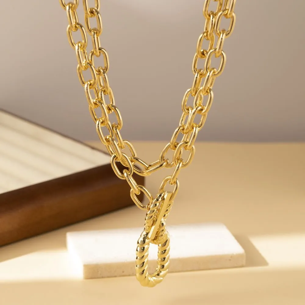 Chunky Gold Necklace for Women Layered Necklaces Silver Statement Necklace for Women Chain Choker Necklace Trendy Statement Jewelry