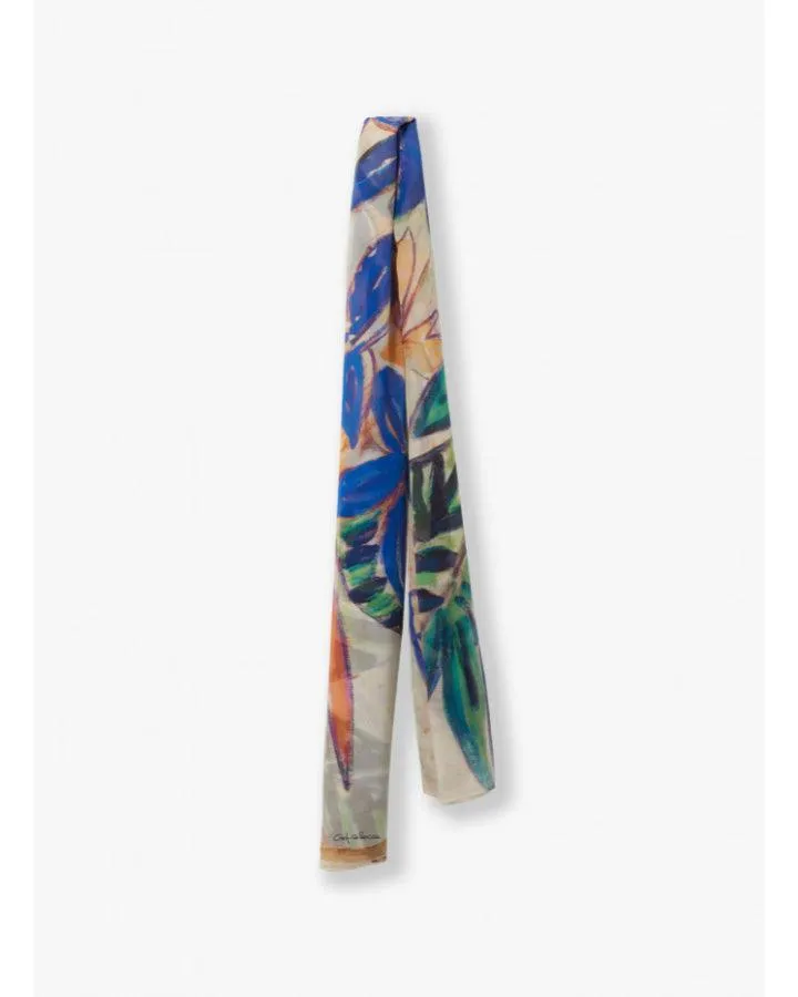 Cinzia Rocca Silk Orange Floral Maxi Scarf