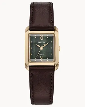 Citizen Bianca Green Dial Stainless Steel Strap Watch EW5593-13X