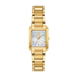 Citizen Bianca Womens Gold-Tone Stainless Steel Bracelet Band White Quartz Dial Watch - EW5552-53D