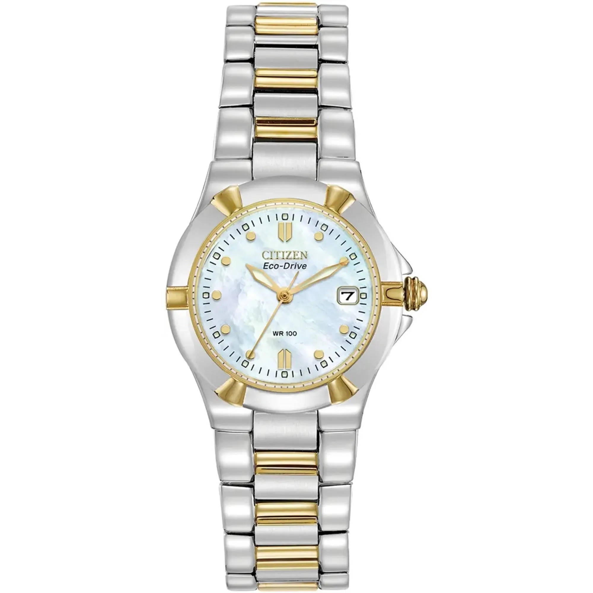 Citizen Eco-Drive Ladies Silhouette Two Tone RIVA MOP Diamond Dial Watch