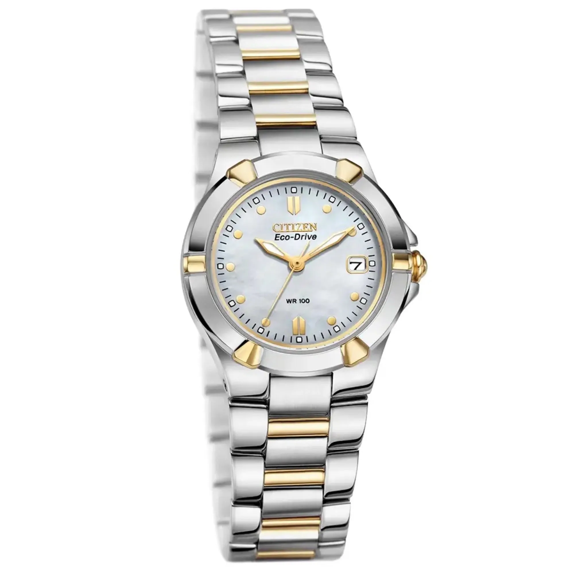 Citizen Eco-Drive Ladies Silhouette Two Tone RIVA MOP Diamond Dial Watch
