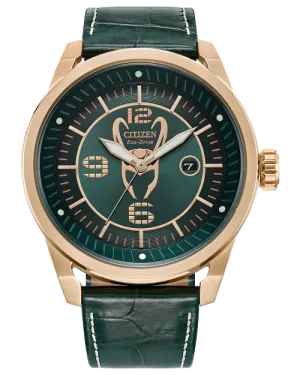 Citizen Loki Green Dial Leather Strap Watch AW1363-06W