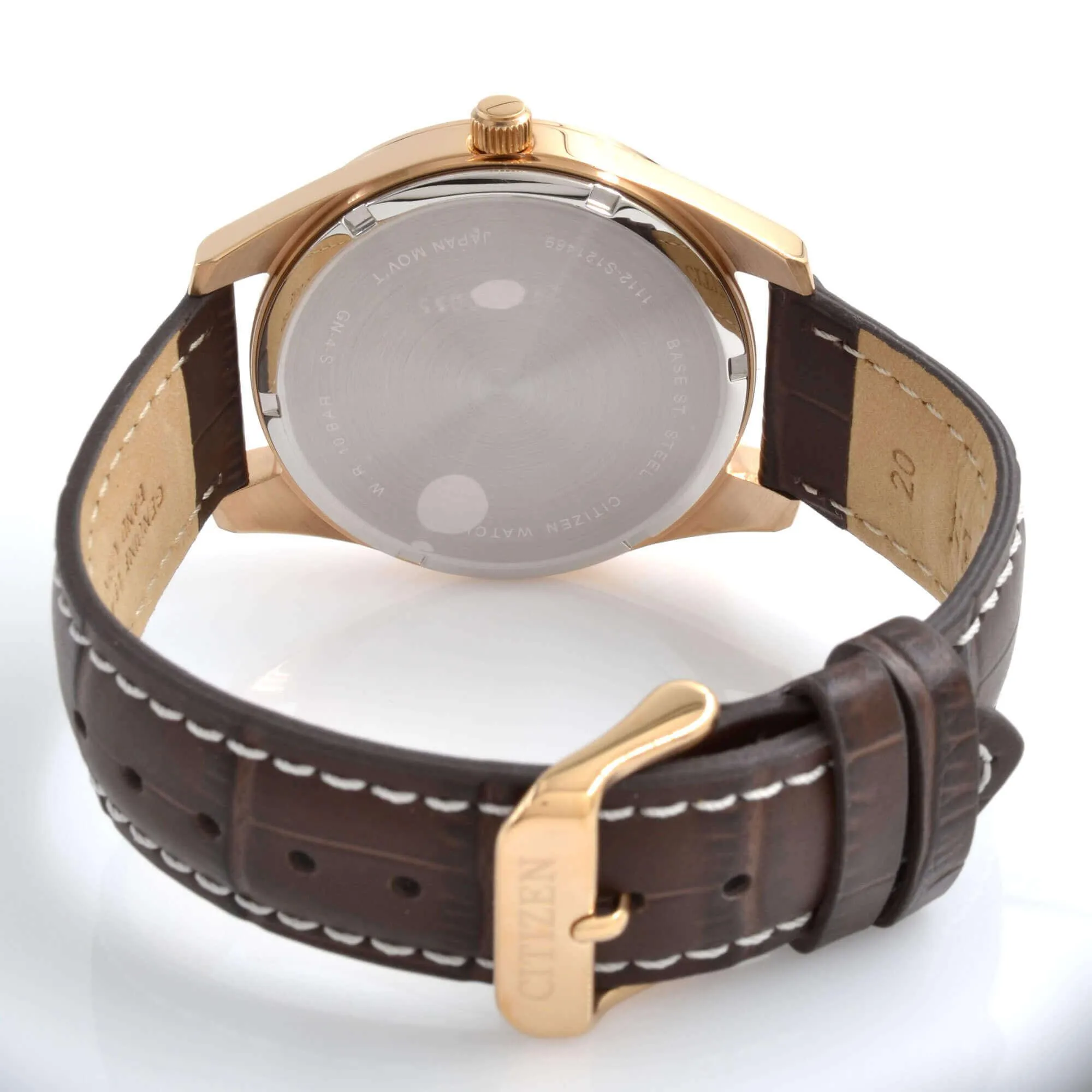 Citizen Men's Watch - Japanese Quartz Black Dial Brown Leather Strap | BI1033-04E