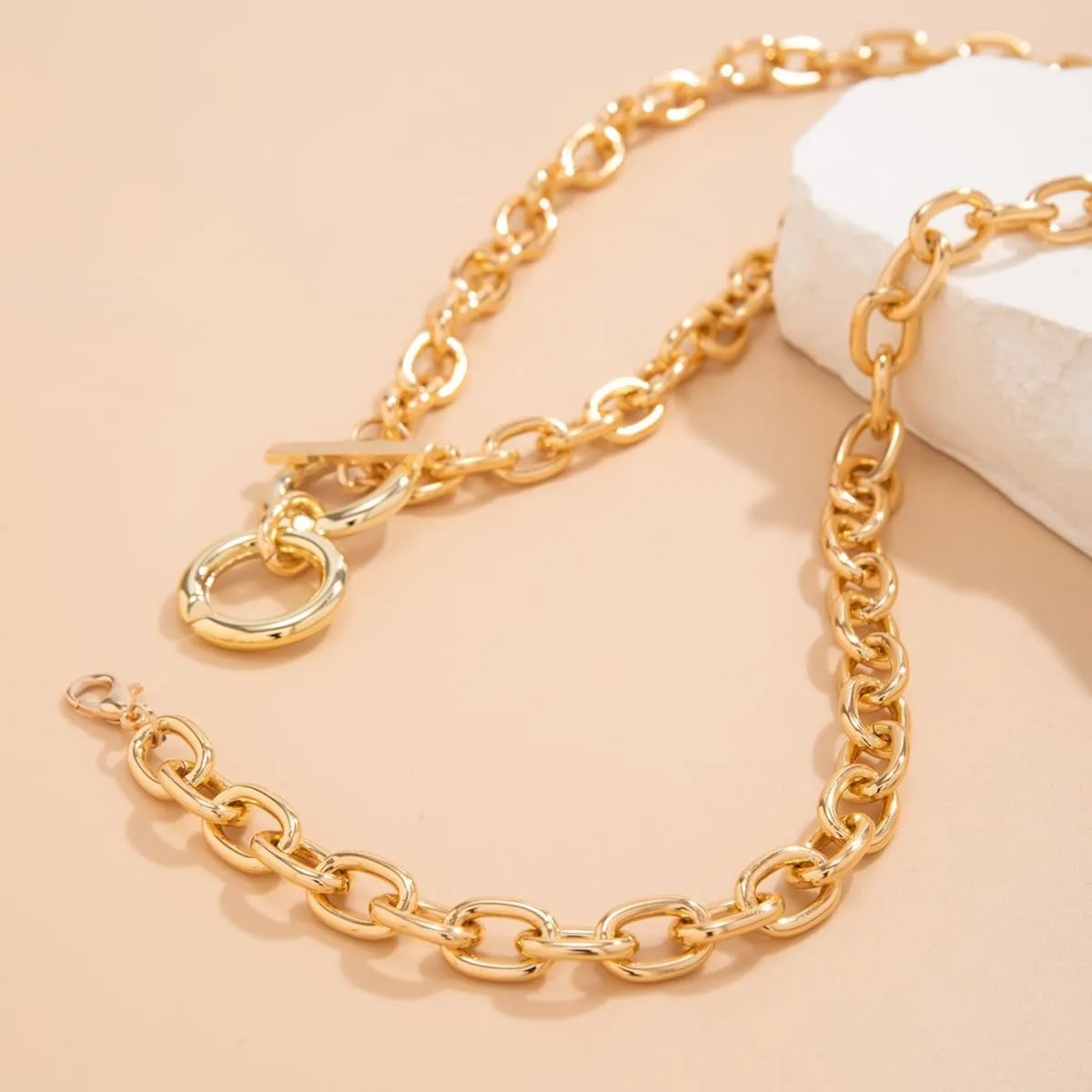 CJIAYUJEW Black Layered Necklace Paperclip Gold Silver Chain Necklaces Stack Coin Heart Chunky Gold Pendant Necklace Dainty Cuban Chain Jewelry