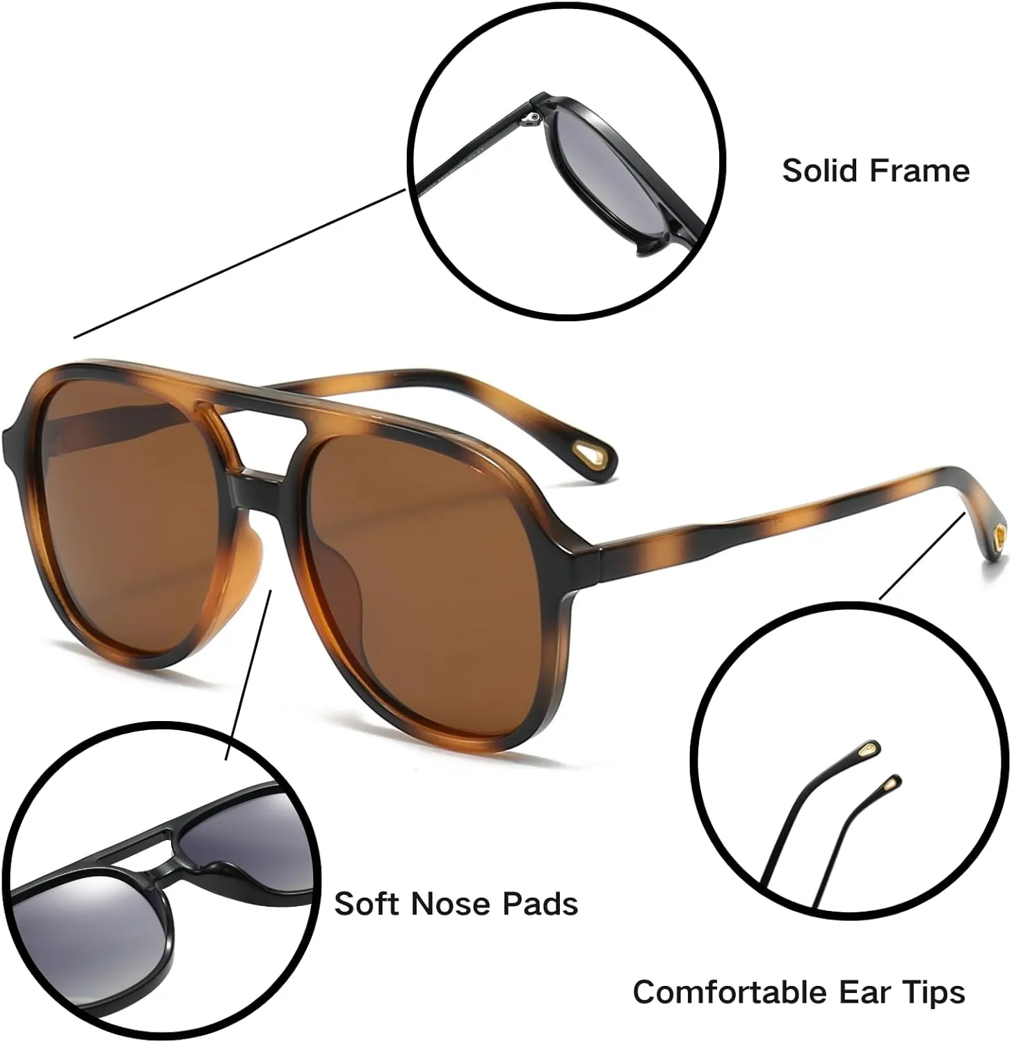 Classic Retro Polarized Sunglasses for Women Men UV 400 Protection