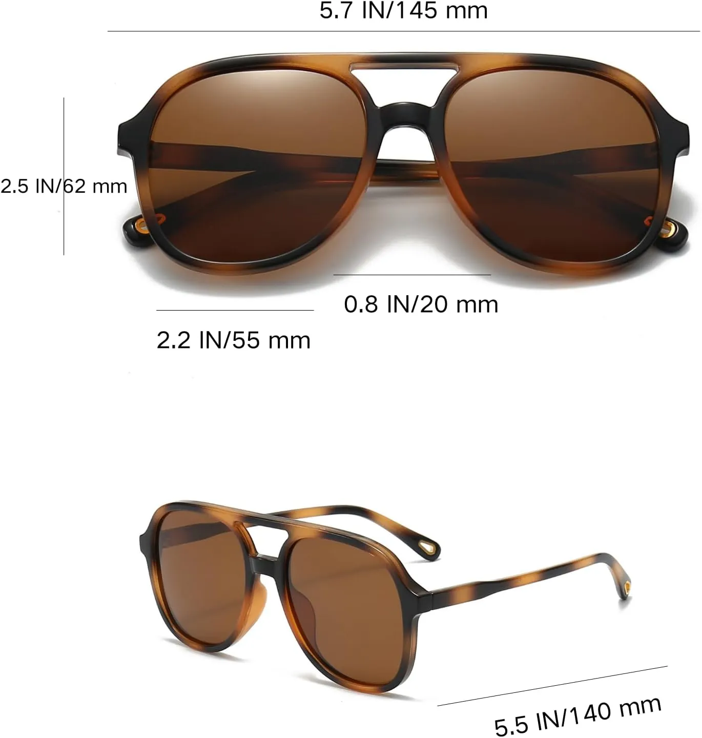 Classic Retro Polarized Sunglasses for Women Men UV 400 Protection