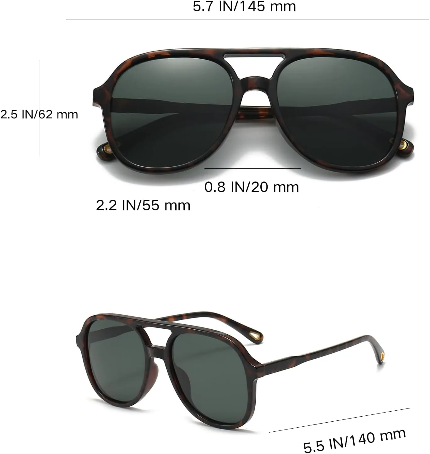 Classic Retro Polarized Sunglasses for Women Men UV 400 Protection