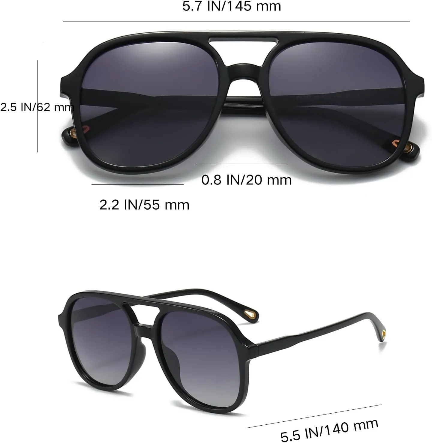 Classic Retro Polarized Sunglasses for Women Men UV 400 Protection