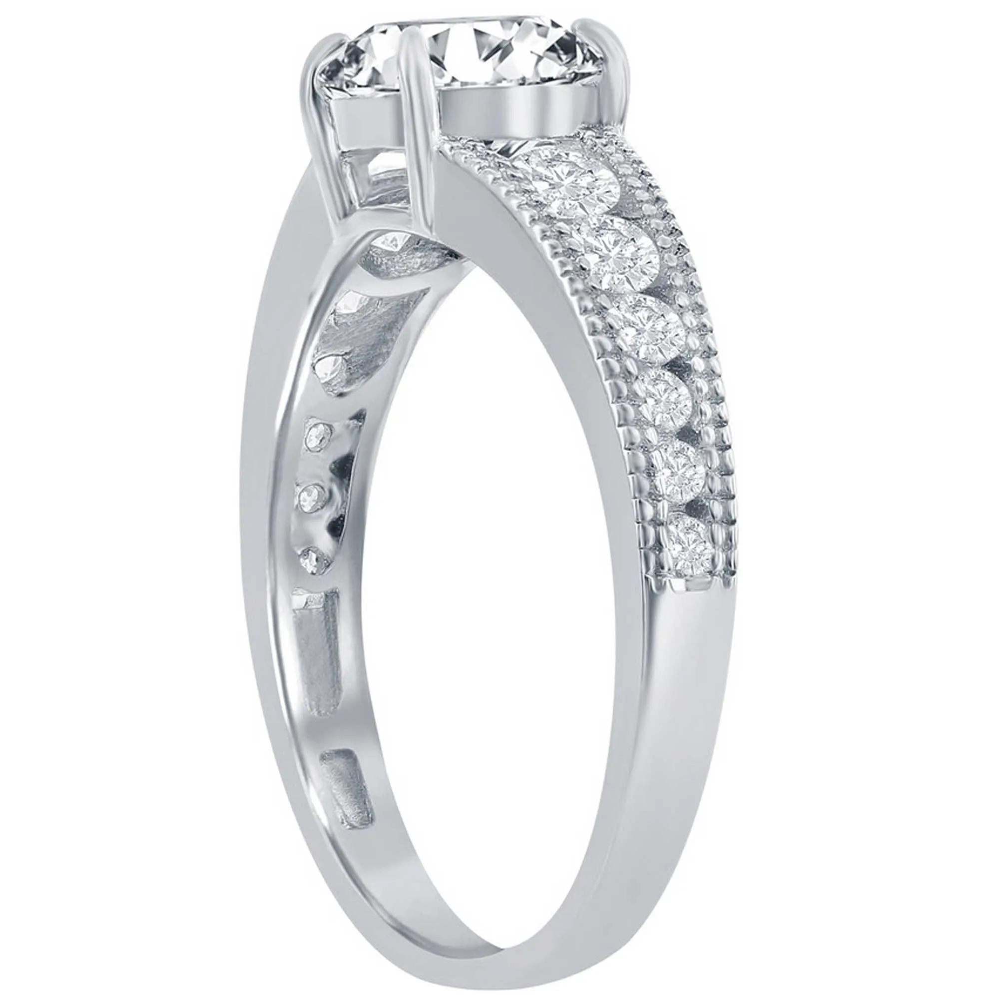 Classic Women's 7mm Round Channel Set Band Ring - W-2851