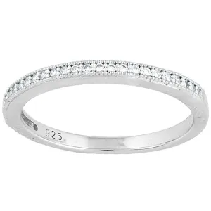 Classic Women's Micro Pave CZ Thin Band Ring - W-9318