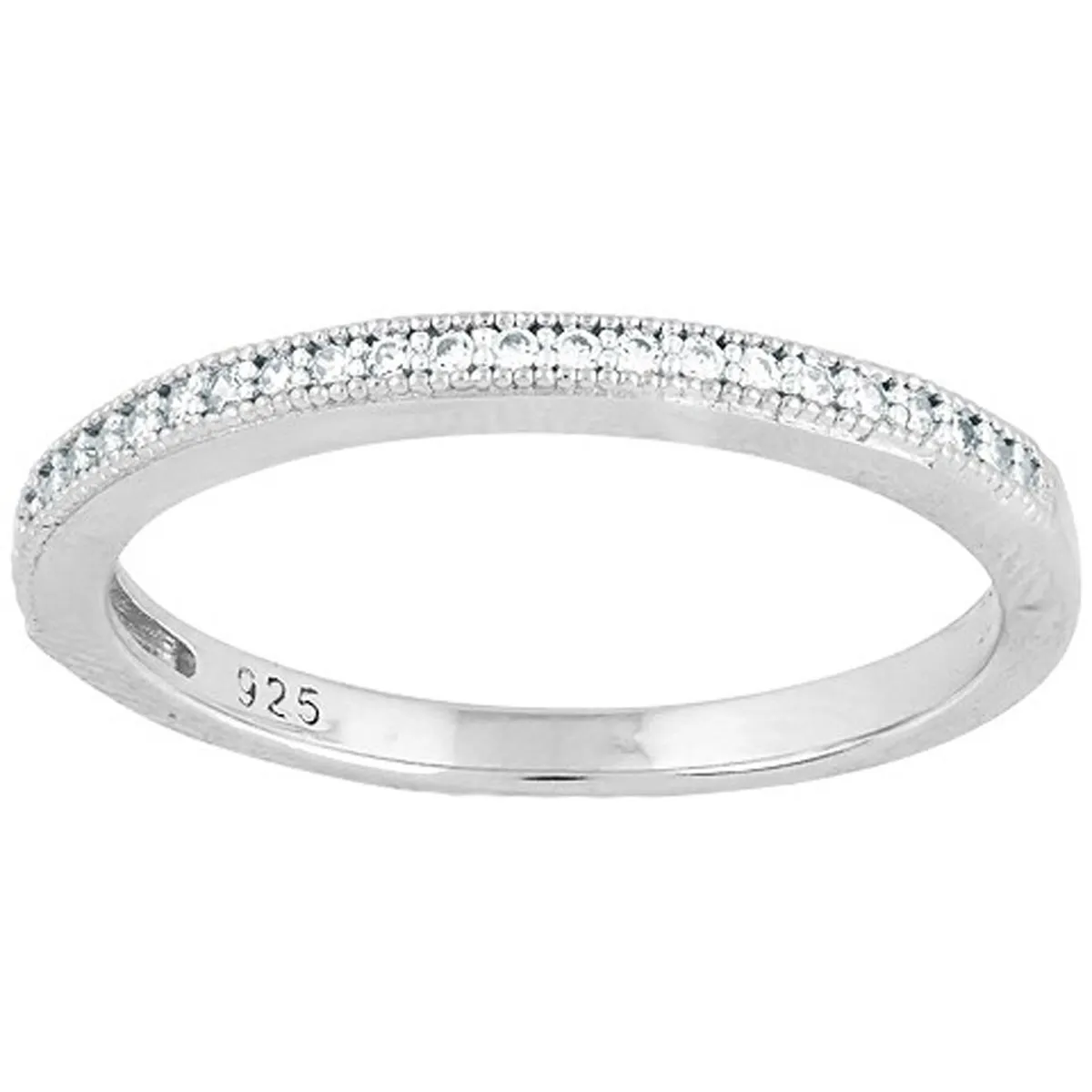 Classic Women's Micro Pave CZ Thin Band Ring - W-9318