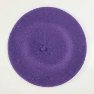 Classic Wool Beret in Dark Purple