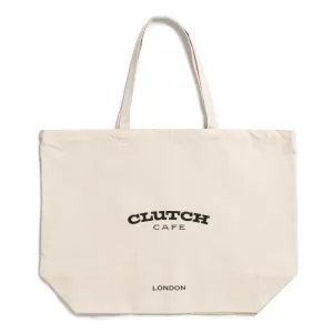 Clutch Cafe Cotton Canvas Tote Bag Large Ecru