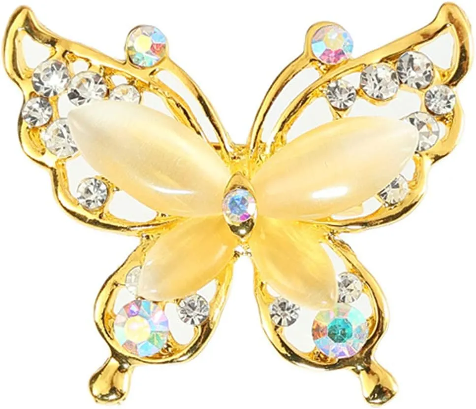 coadipress Butterfly Brooch Pins Chic Romantic Elegant Rhinestone Crystal Insect Brooch Pin Women Corsage Scarf Shawl Clothing Accessories Wedding Party Banquet