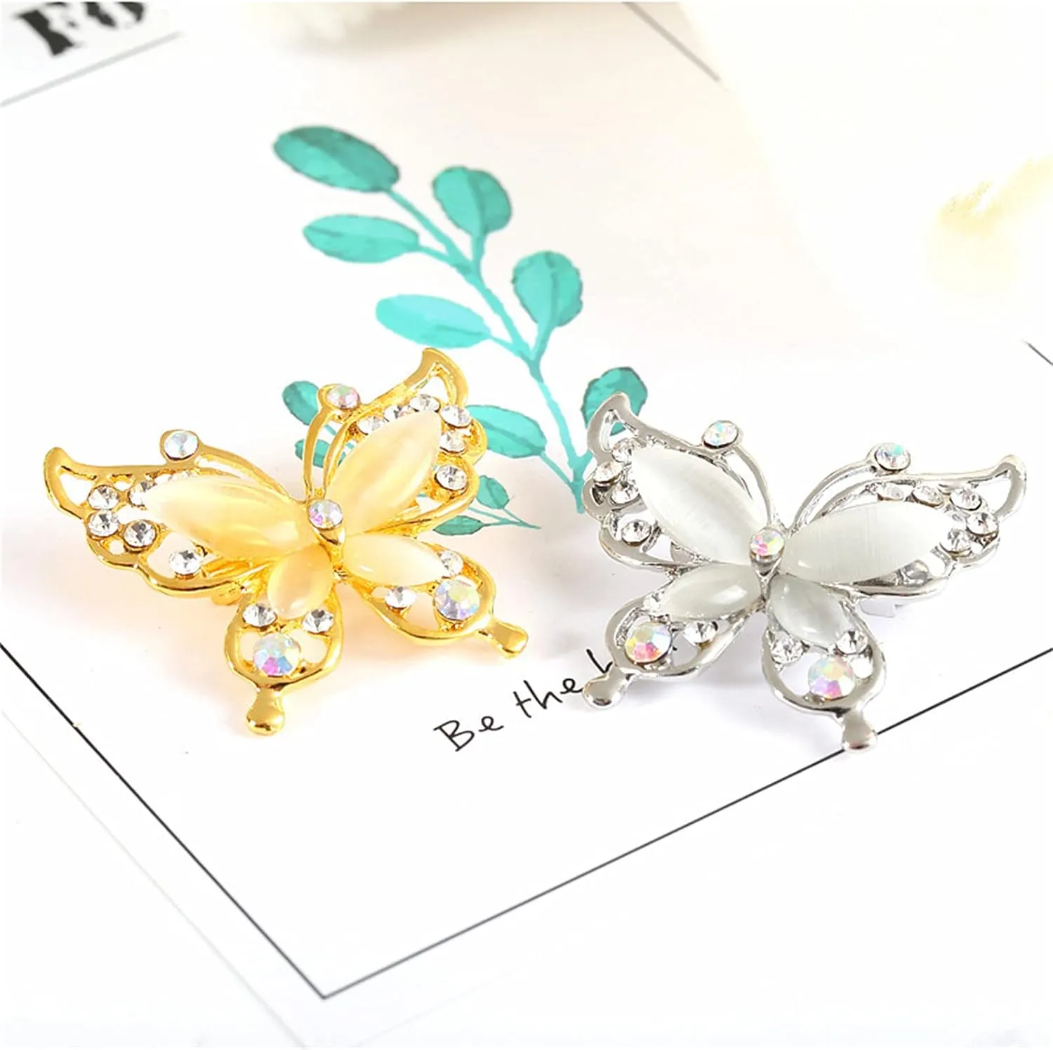 coadipress Butterfly Brooch Pins Chic Romantic Elegant Rhinestone Crystal Insect Brooch Pin Women Corsage Scarf Shawl Clothing Accessories Wedding Party Banquet