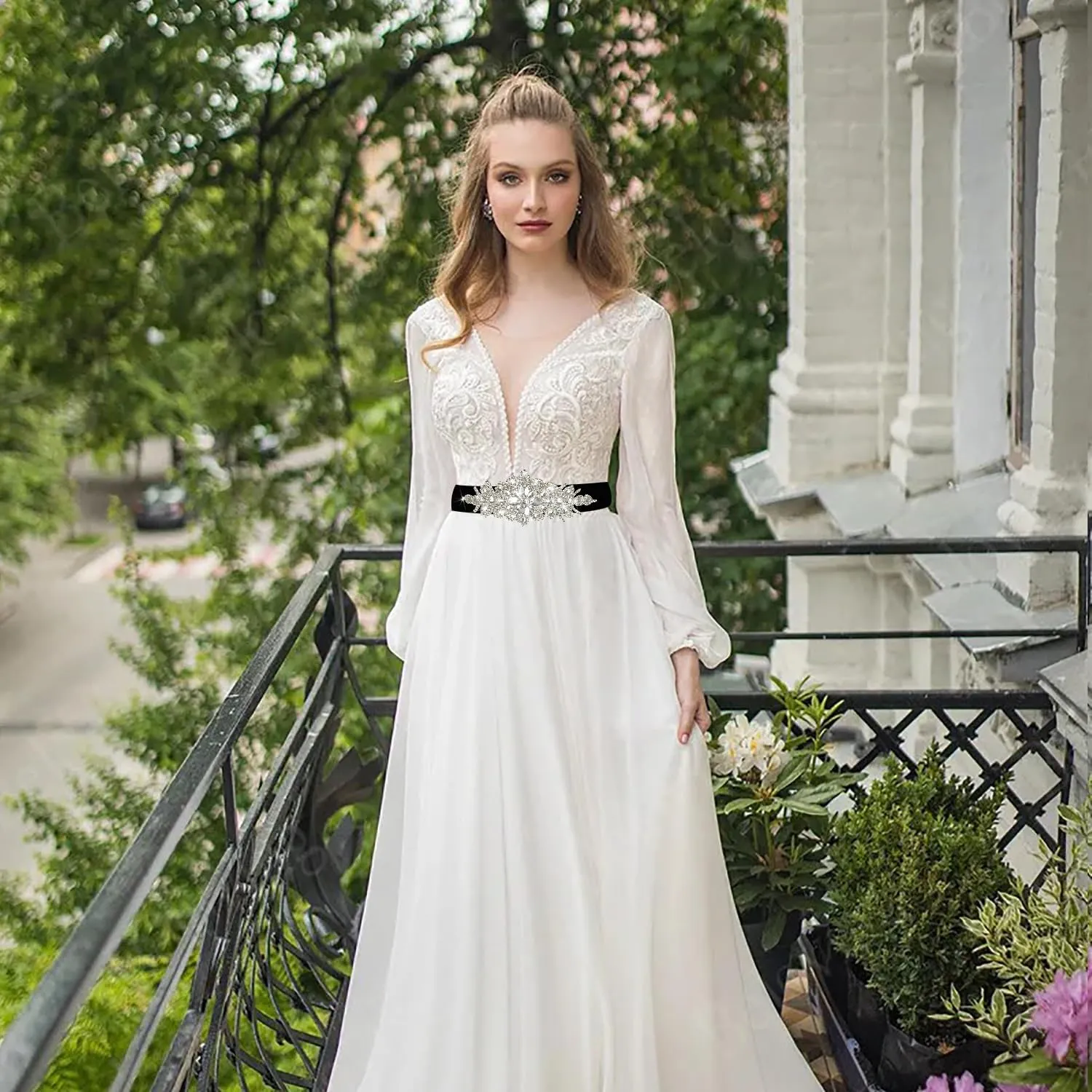 CoFashion Women's Belts Rhinestone Belt for Dresses Rhinestone Bridal Belt for Wedding