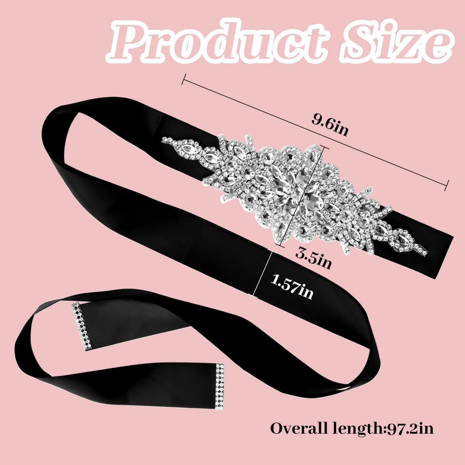 CoFashion Women's Belts Rhinestone Belt for Dresses Rhinestone Bridal Belt for Wedding