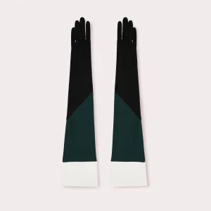 Colorblock Nylon Runway Opera Glove