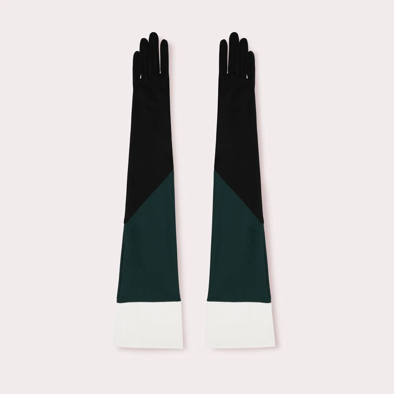 Colorblock Nylon Runway Opera Glove