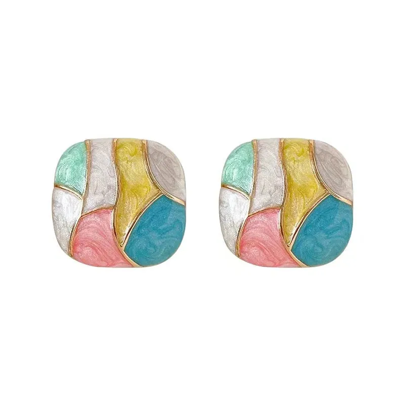 Colorful Geometric Stud Earrings
