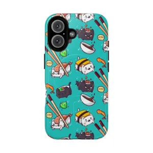 Colorful Sushi Cat Magnetic Tough Phone Case