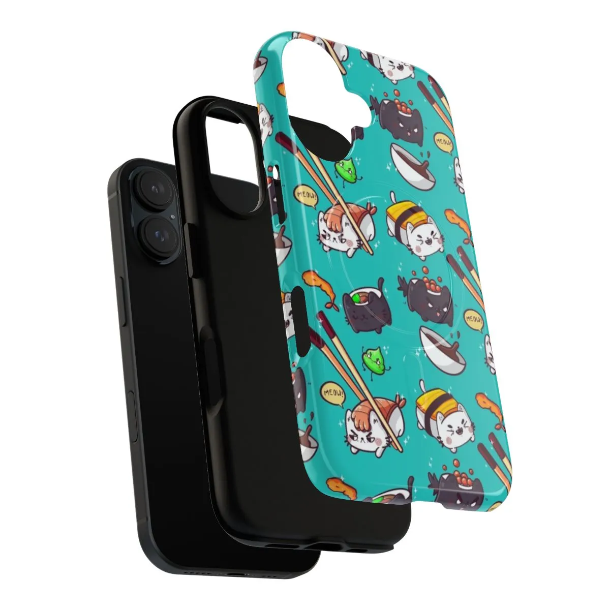 Colorful Sushi Cat Magnetic Tough Phone Case