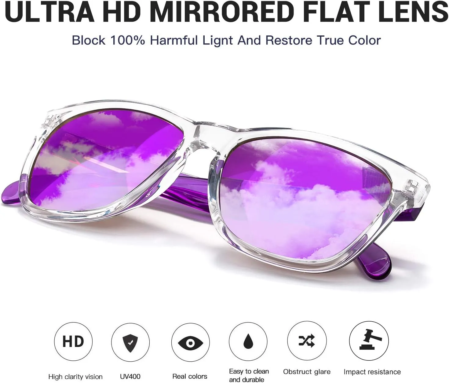 COLOSSEIN Sunglasses Womens,Classic Square Frame UV400 Mirrored Lens,Sunglasses Fit For Beach,Vacation,Driving
