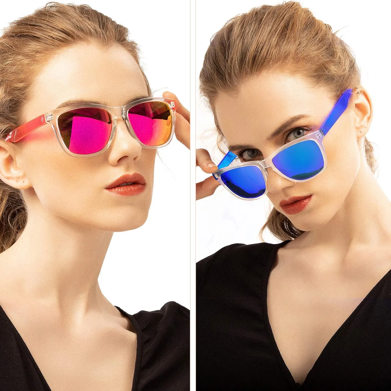 COLOSSEIN Sunglasses Womens,Classic Square Frame UV400 Mirrored Lens,Sunglasses Fit For Beach,Vacation,Driving