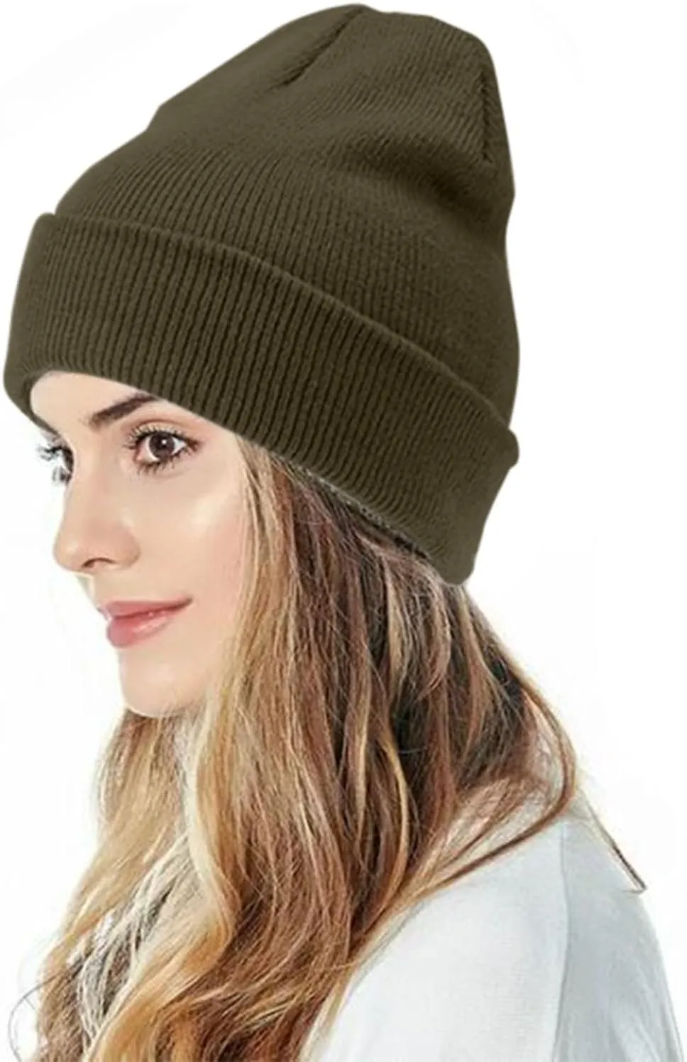 Comfortable Soft Daily Slouchy Beanie Winter Ski Baggy Hat Unisex Various Styles Roll Up Edge Ribbed Watch Cap