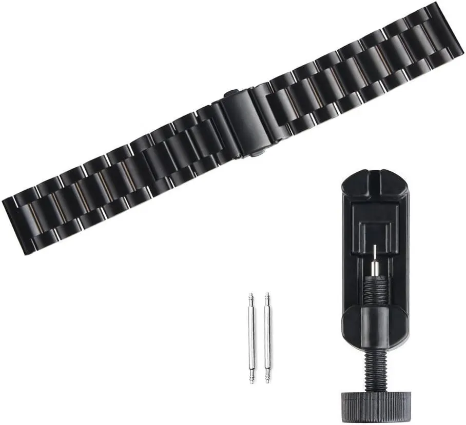 Compatible for RUIMEN Smart Watches Band, 22mm Quick Release Stainless Steel Metal Replacement Strap Bracelet Men & Women Compatible with RUIMEN D1 1.85" Smart Watches