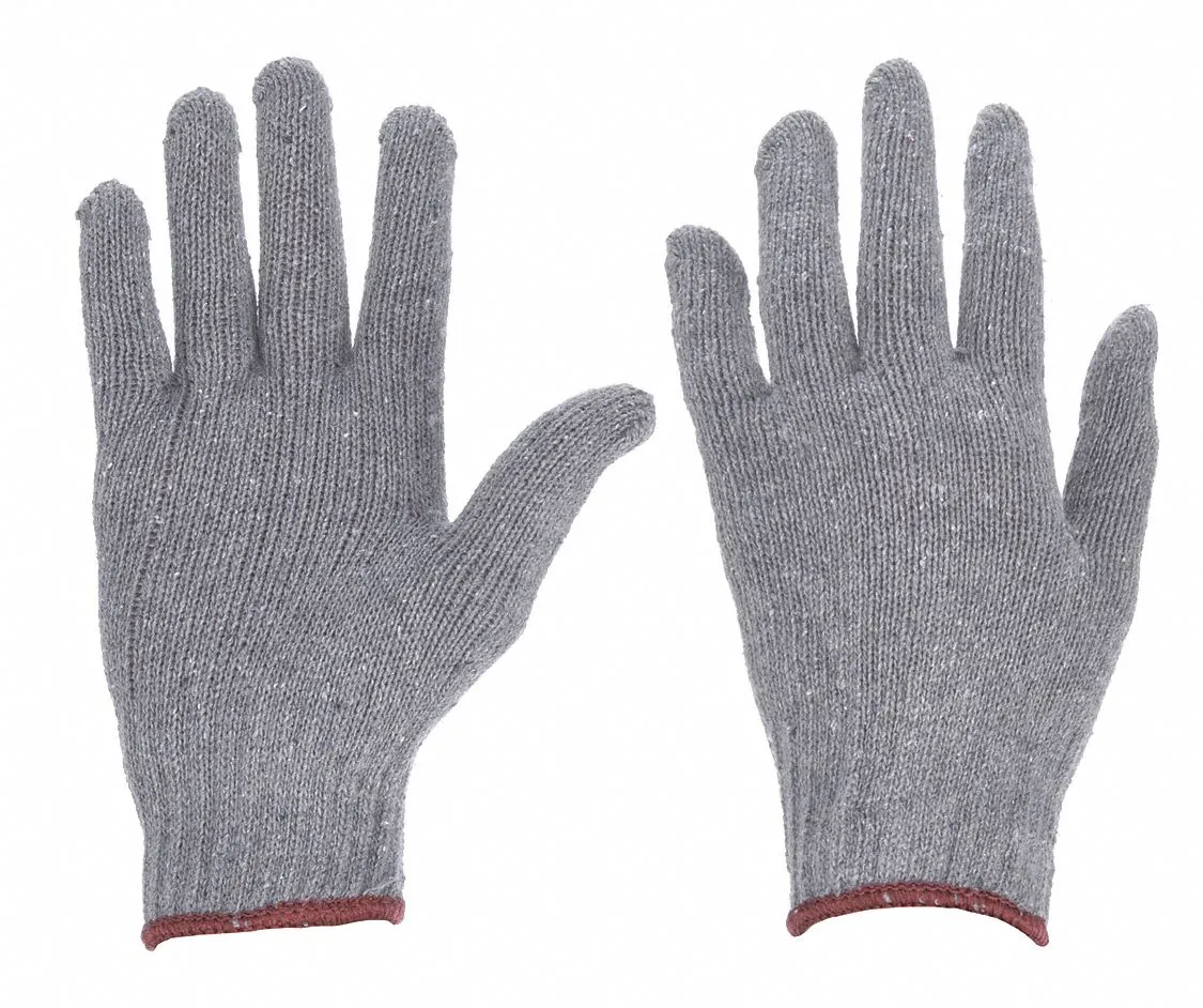 CONDOR Cotton/Polyester Knit Gloves - L, Full Finger Uncoated Gloves for Breathability