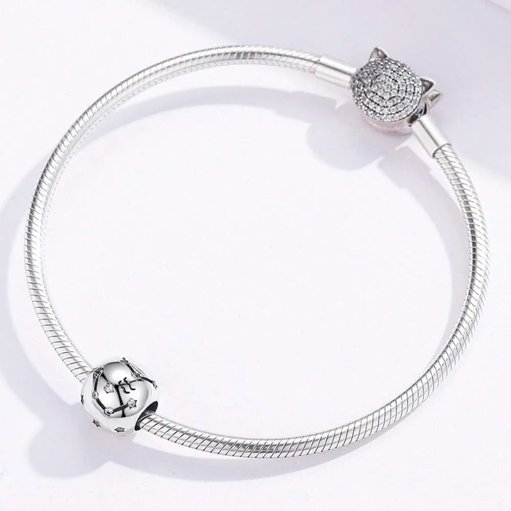 Constellation Charm 925 Sterling Silver Birthday Anniversary Birthstone Family Letter DIY Love Faith Charm for Pandora Charm Bracelet