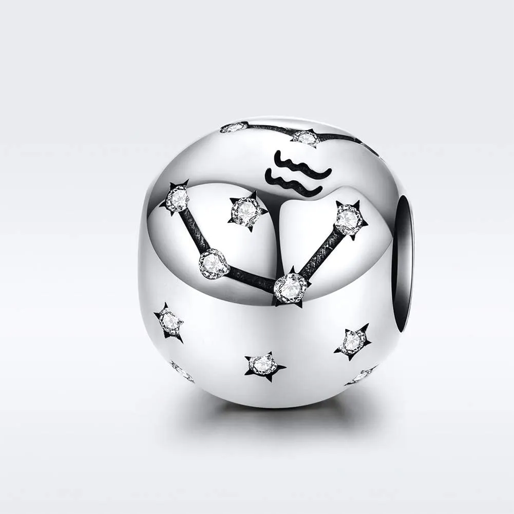 Constellation Charm 925 Sterling Silver Birthday Anniversary Birthstone Family Letter DIY Love Faith Charm for Pandora Charm Bracelet