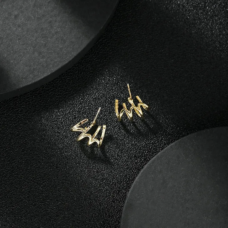 contracted small Geometric metal Earrings