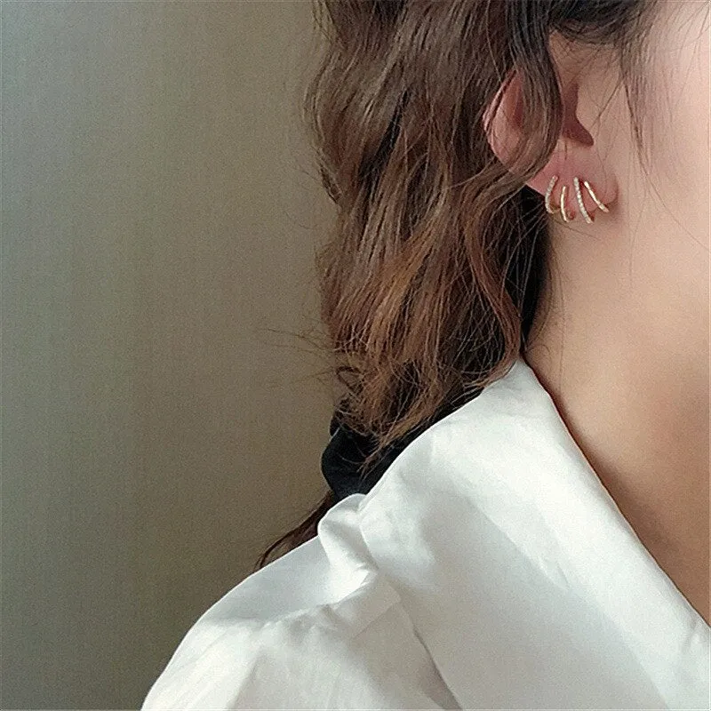 contracted small Geometric metal Earrings