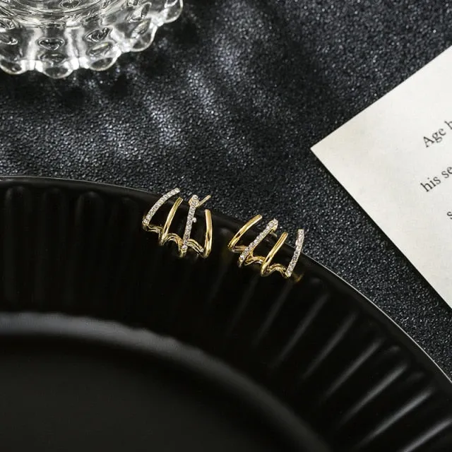 contracted small Geometric metal Earrings