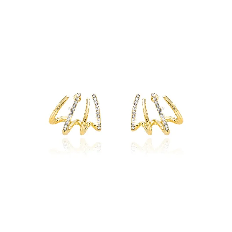 contracted small Geometric metal Earrings