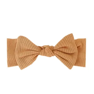 Copper Pearl Dolce Rib Knit Headband Bow