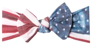 Copper Pearl Patriot Knit Headband Bow