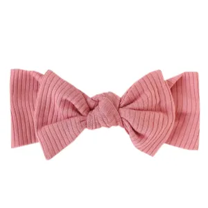 Copper Pearl Rosewood Rib Knit Headband Bow