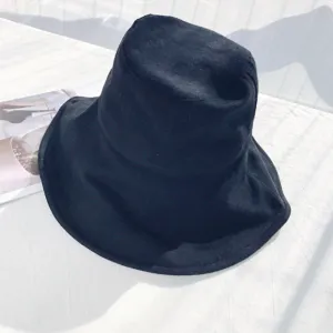 Cotton Floppy Bucket Hat - Black