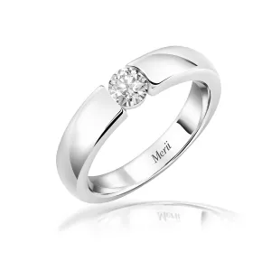 Couple Rings: Silver rhodium plated 3.5 mm 100 cuts CZ solitaire ring