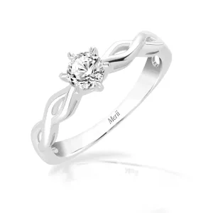 Couple Rings: Silver rhodium plated with 4.3 mm 100 cuts CZ twist braid solitaire ring